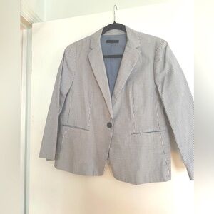Seersucker blue suite Ann Taylor size 12